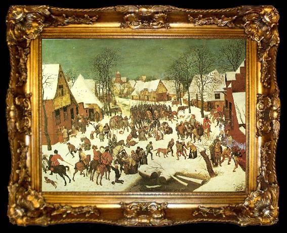framed  Pieter Bruegel barnamorden i betlehem., ta009-2